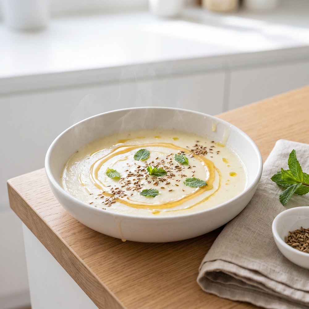Moroccan Semolina Milk Soup with Anise and Honey