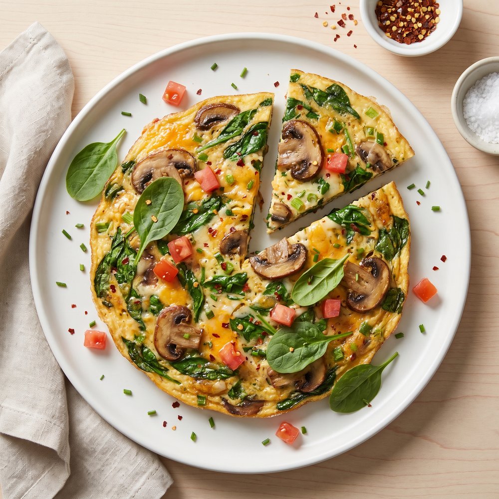 Mushroom and Spinach Egg-White Omelet