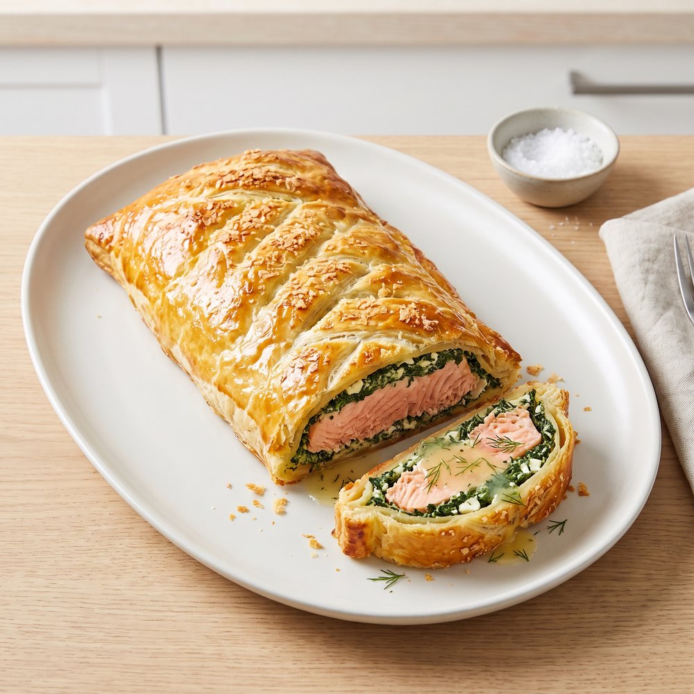 Nicole’s Puff-Pastry Salmon with Spinach and Feta