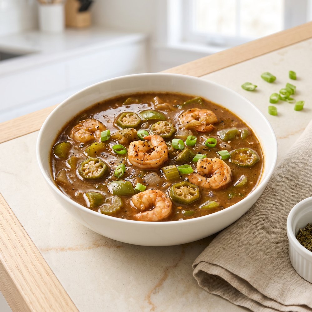 Okra and Shrimp Gumbo Stew
