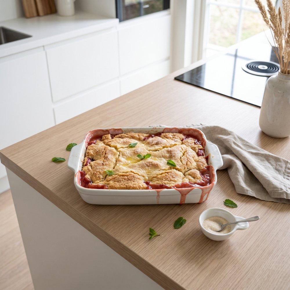 Old-Fashioned Rhubarb Pudding Bake