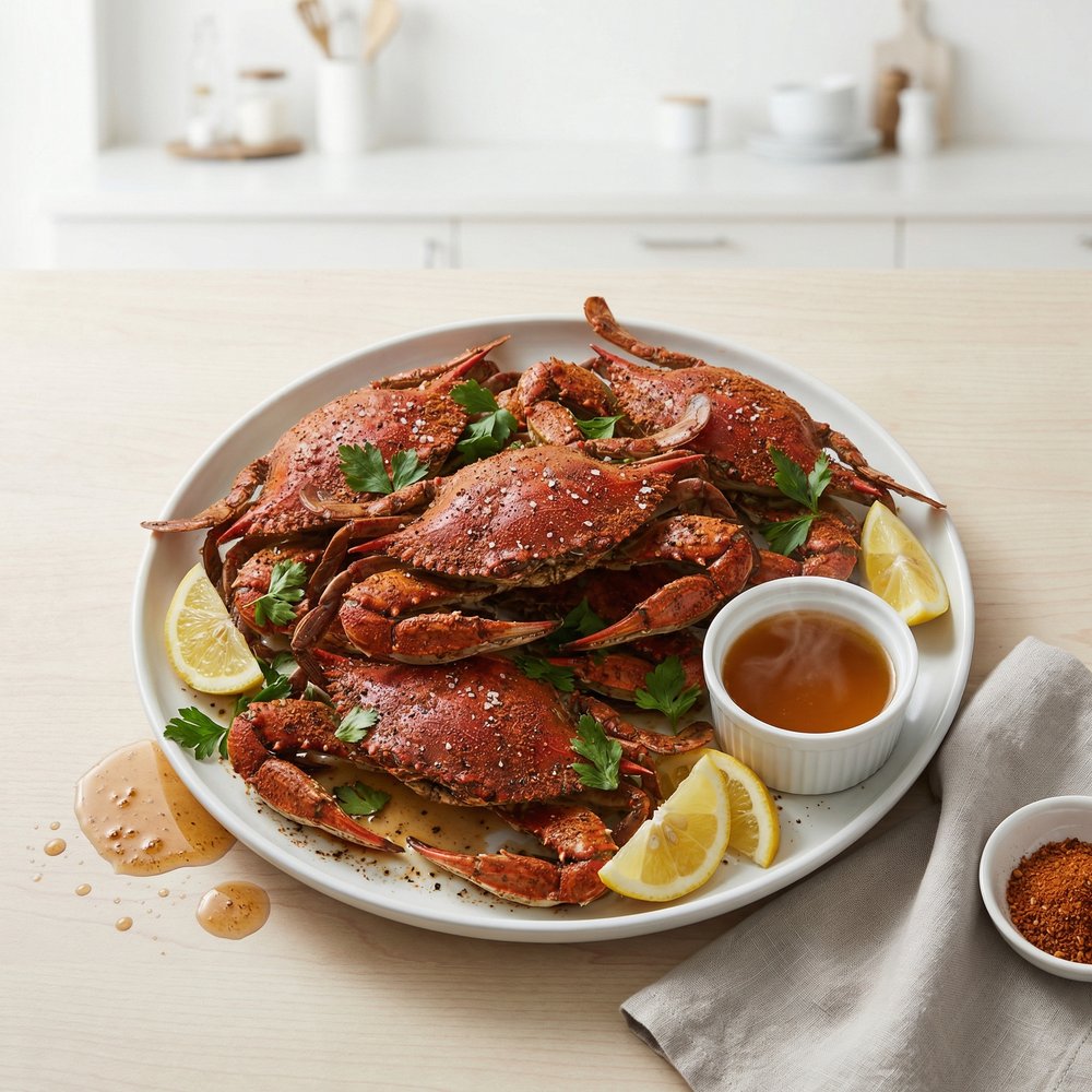 Beer-and-Vinegar Steamed Blue Crabs