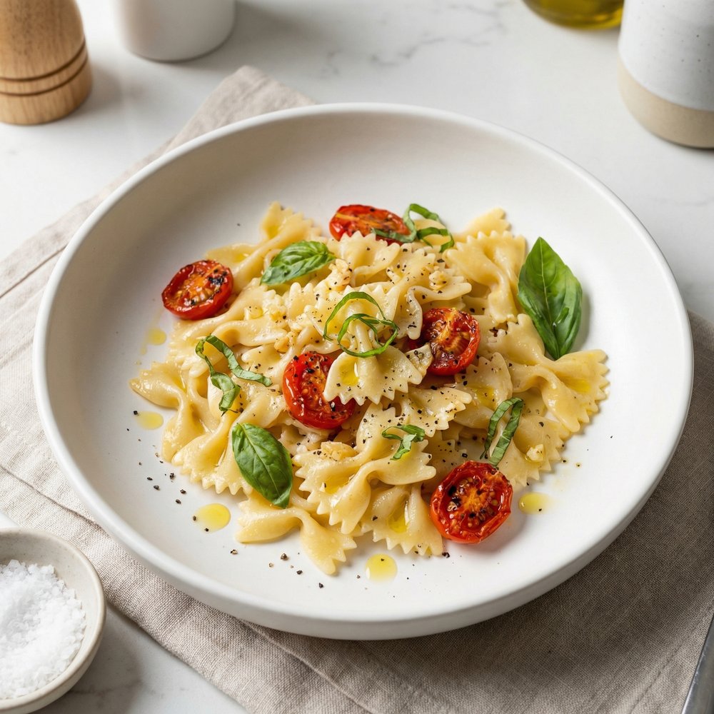 Easy Olive Oil, Tomato, and Basil Pasta