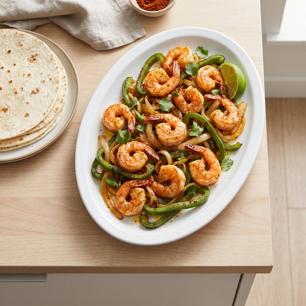 One-Pan Shrimp Fajitas