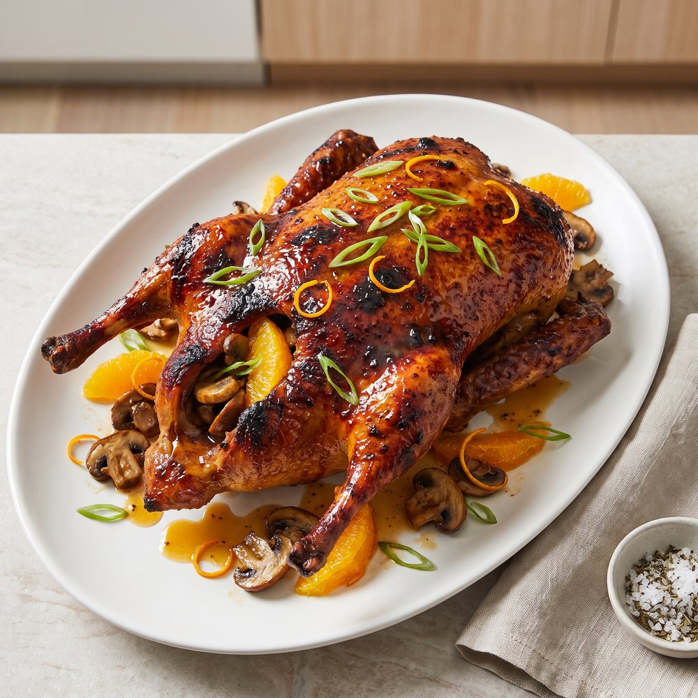 Orange-Glazed Roast Duck