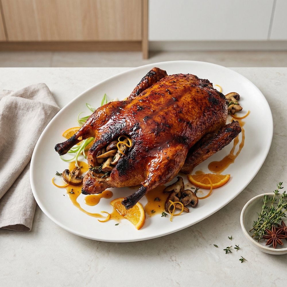 Orange-Glazed Roast Duck