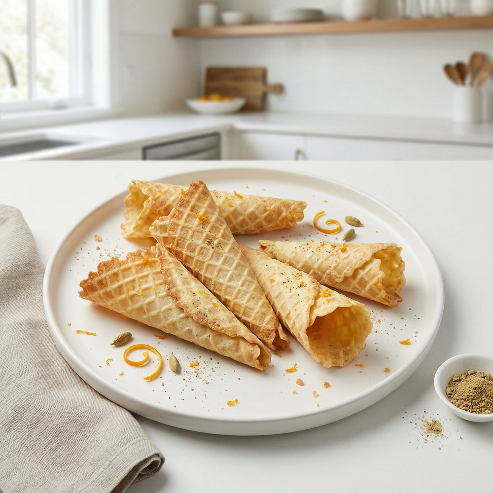 Cardamom-Orange Norwegian Krumkake