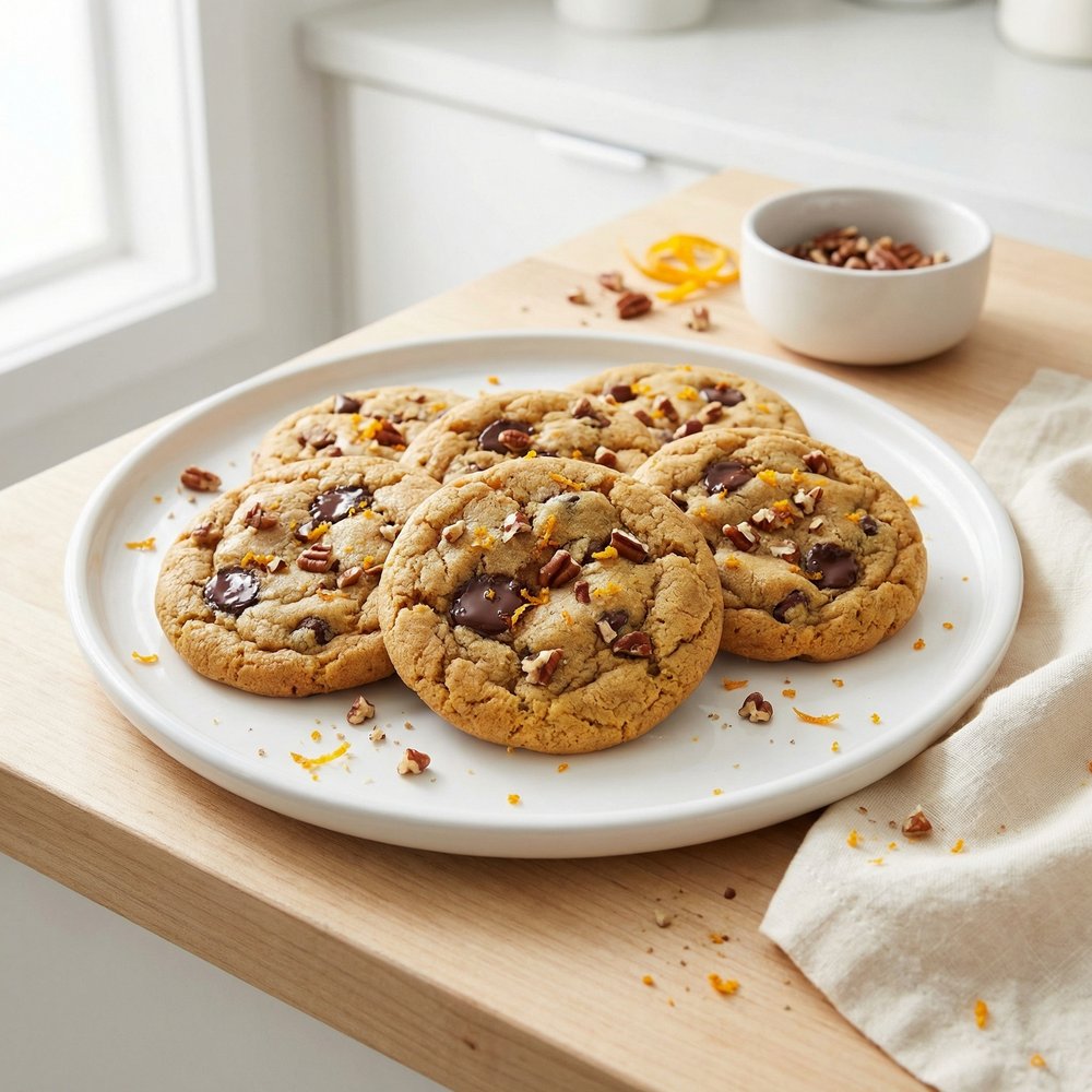 Citrus-Kissed Chocolate Chip Cookies with Pecans
