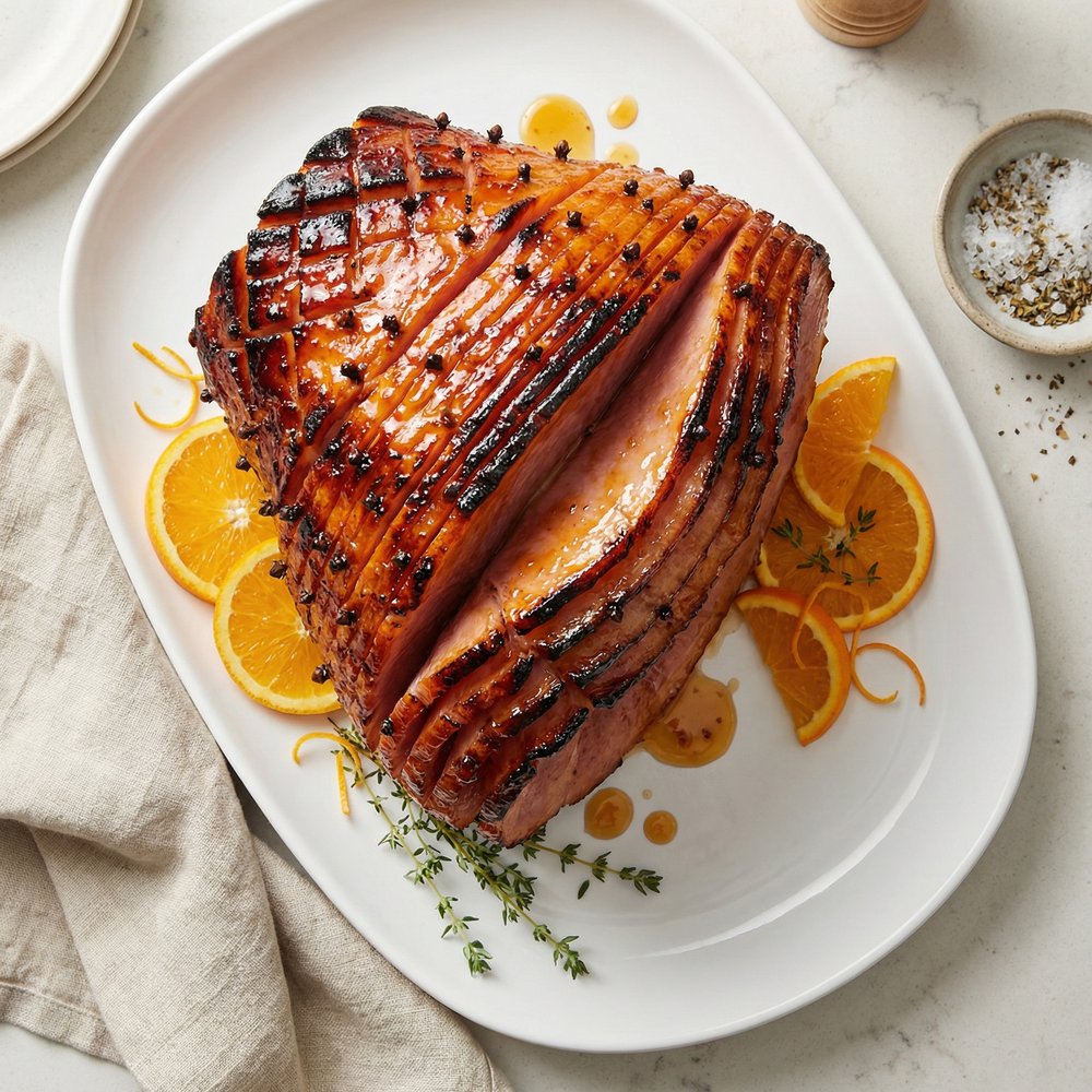 Citrus-Glazed Baked Ham with Orange and Clove