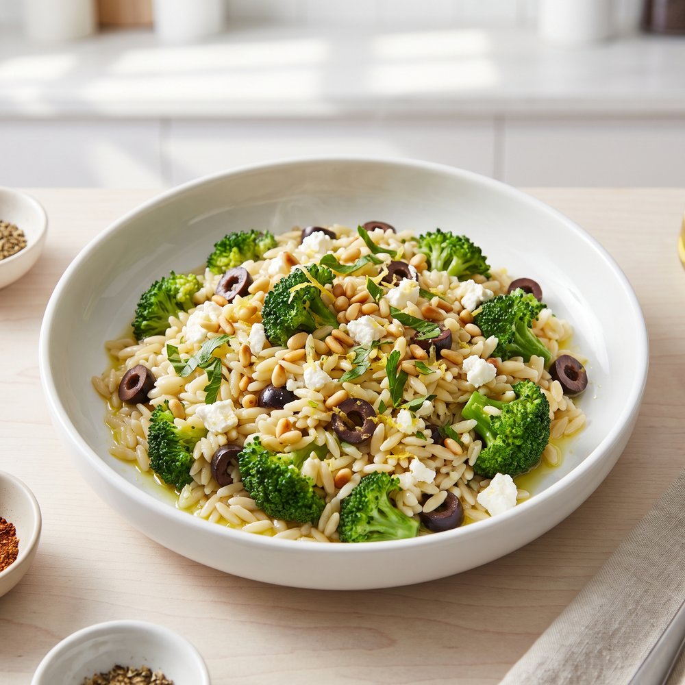 Orzo and Broccoli Salad (No Mayo)