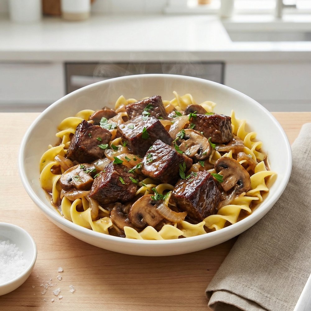 Sirloin Tips with Noodles