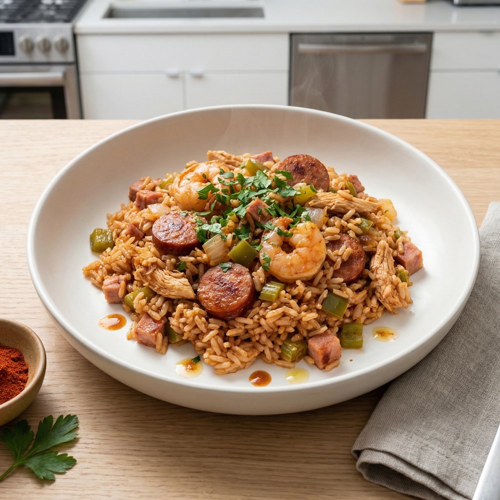 Baked Creole Jambalaya Casserole