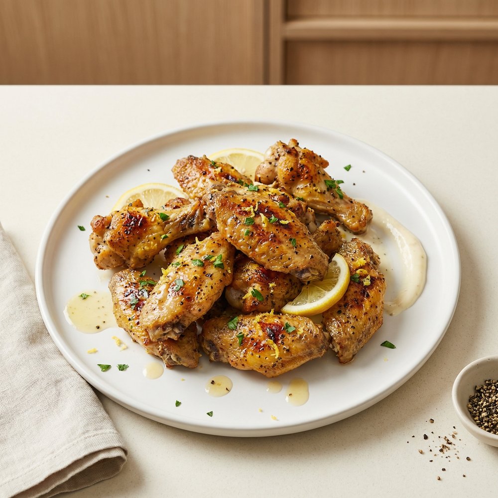 Crisp Lemon-Pepper Baked Chicken Wings