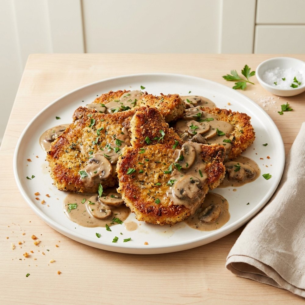 Oven-Baked Pork Chops with Creamy Mushroom Sauce