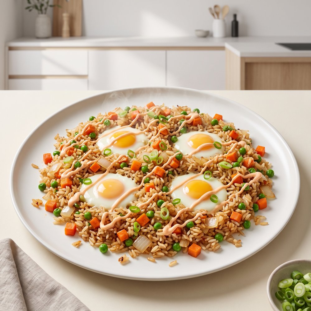 Oven-Baked Sheet Pan Rice with Veggies and Egg