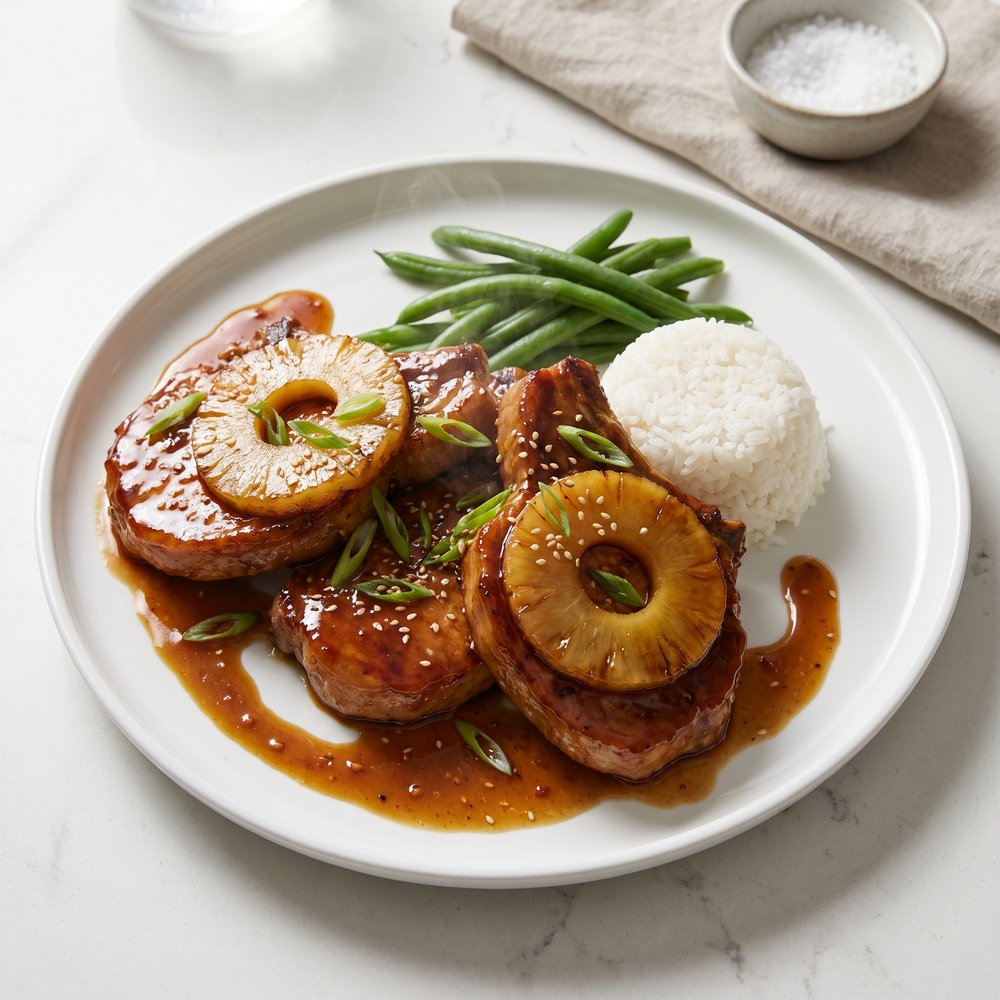 Oven-Baked Teriyaki Pork Chops with Pineapple