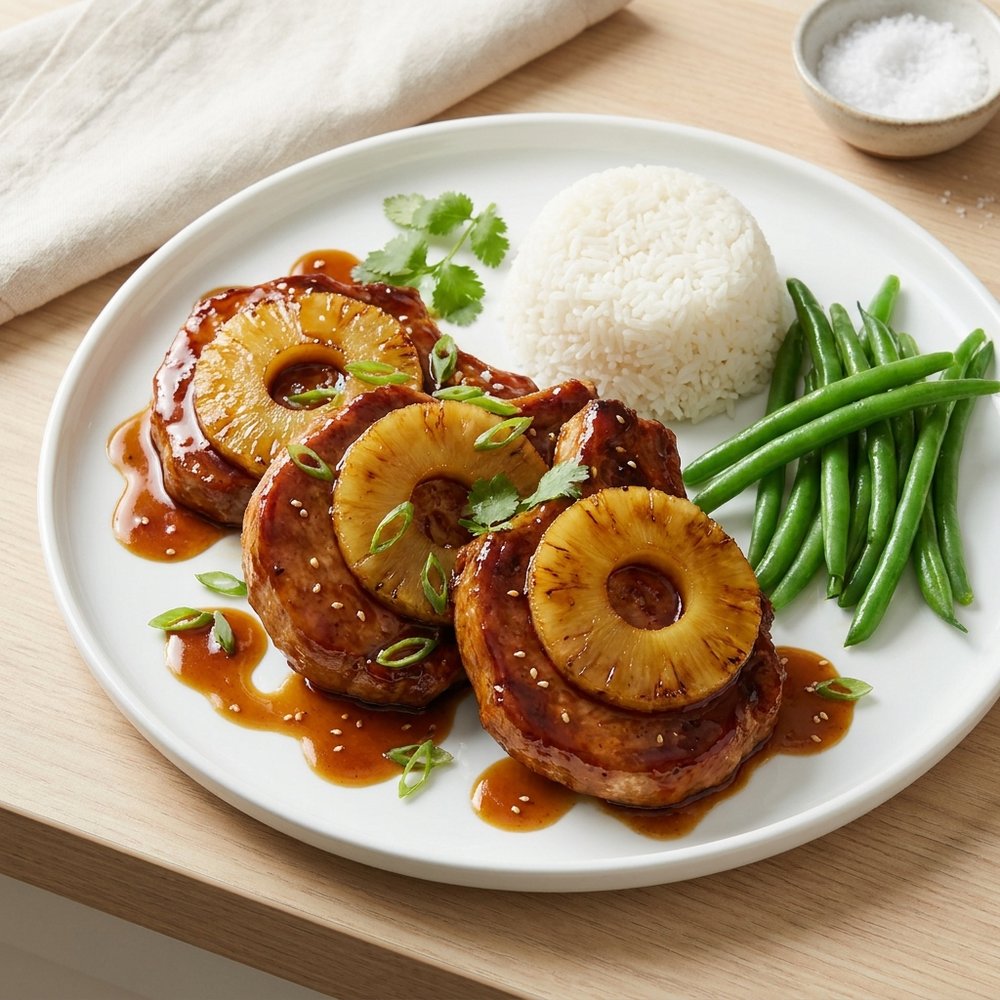 Oven-Baked Teriyaki Pork Chops with Pineapple
