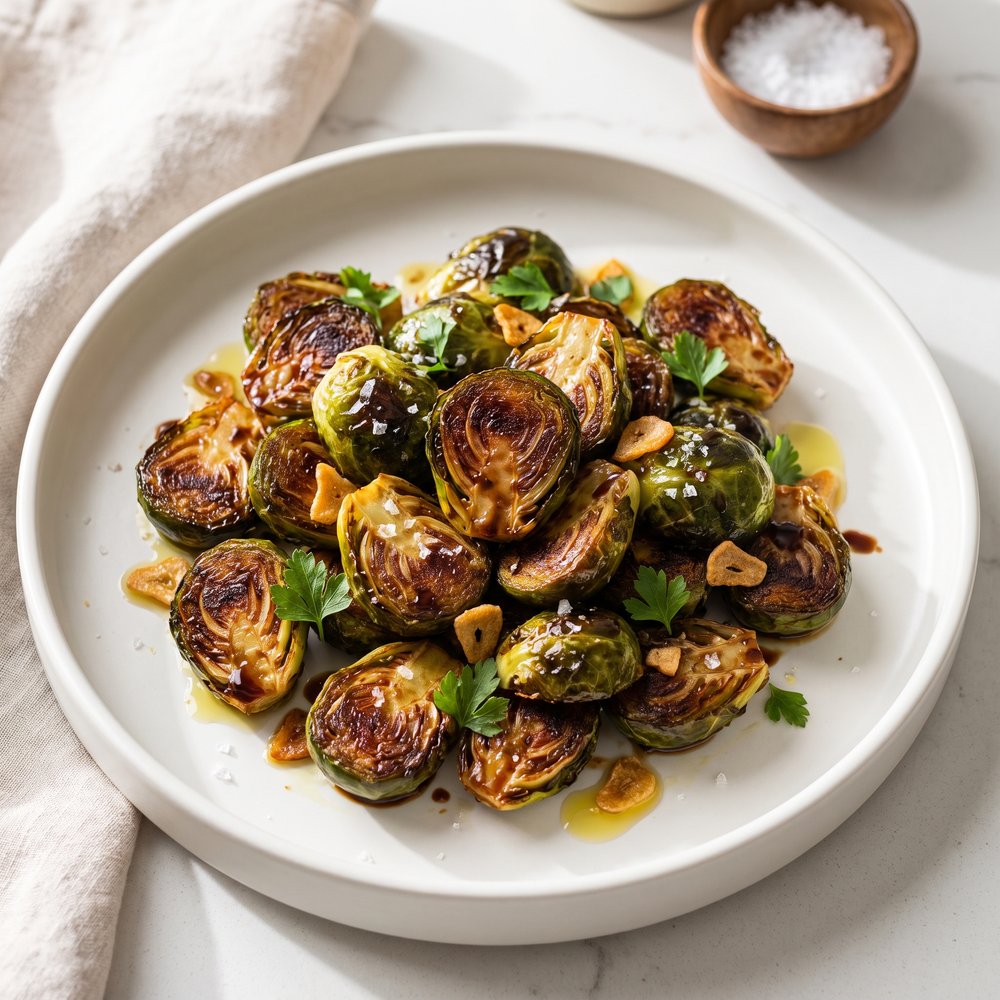 Oven-Roasted Brussels Sprouts with Garlic
