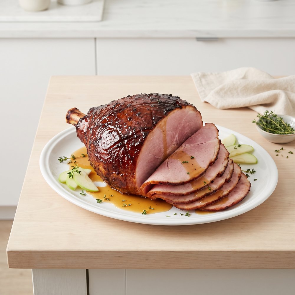 Oven-Roasted Ham with Brown Sugar Apple Gravy