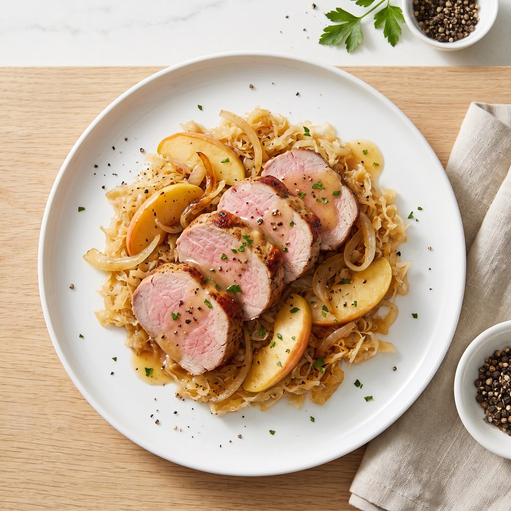 Oven-Roasted Pork Tenderloin with Sauerkraut
