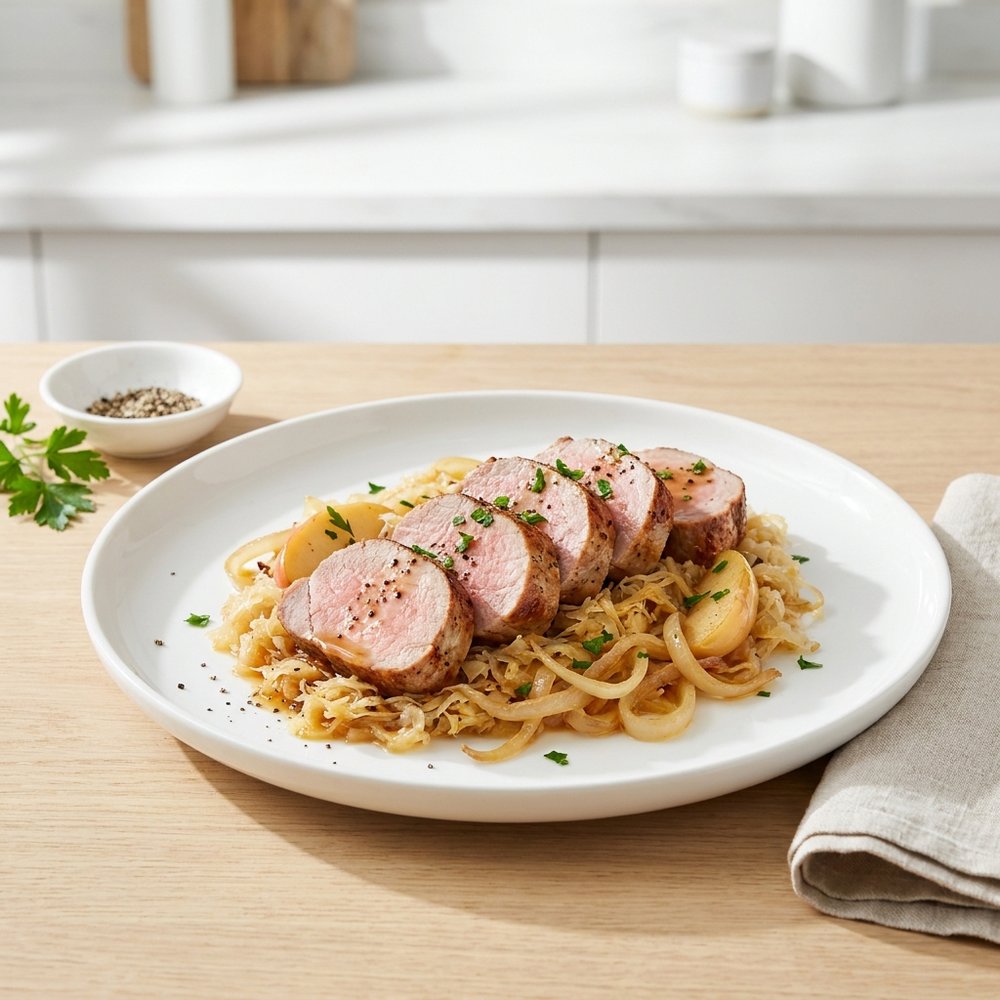 Oven-Roasted Pork Tenderloin with Sauerkraut