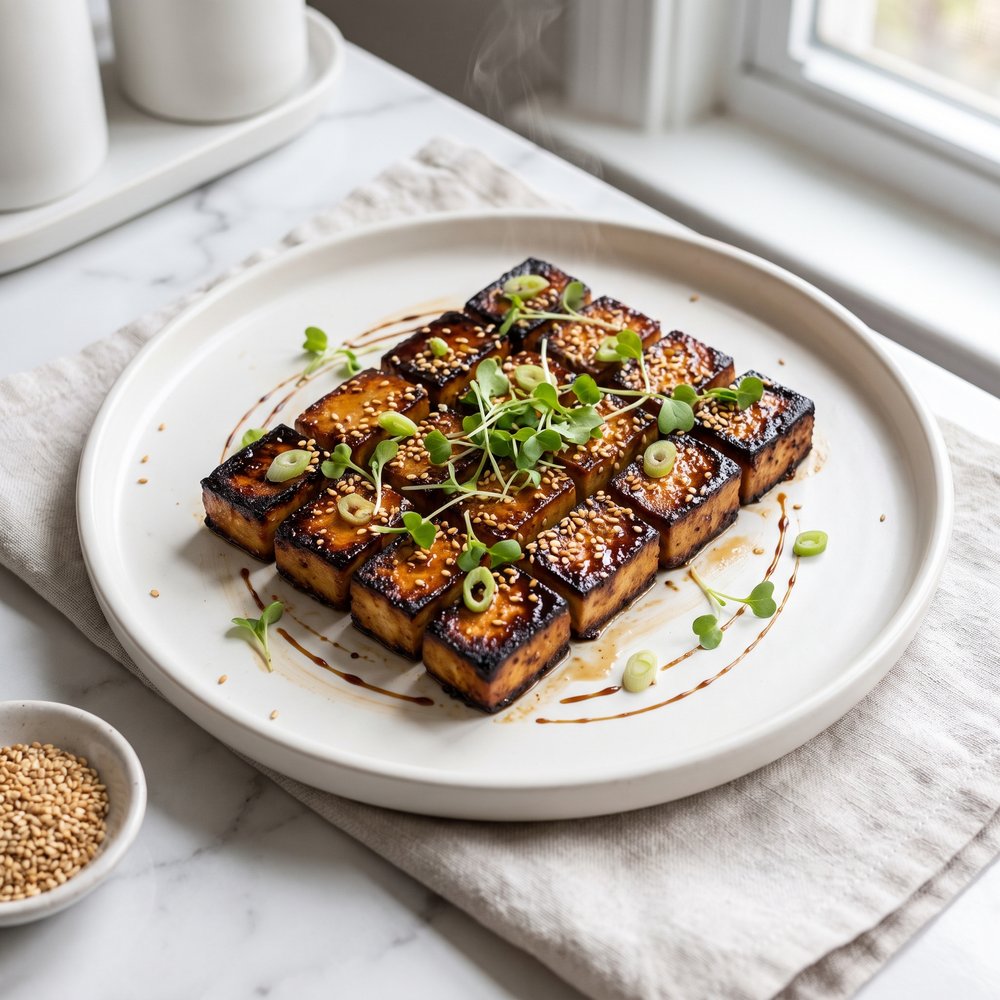 Oven-Roasted Tofu with Sesame-Soy Glaze