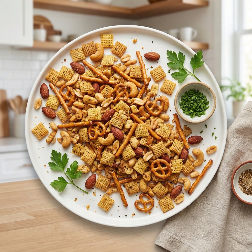 Oven-Toasted Party Snack Mix