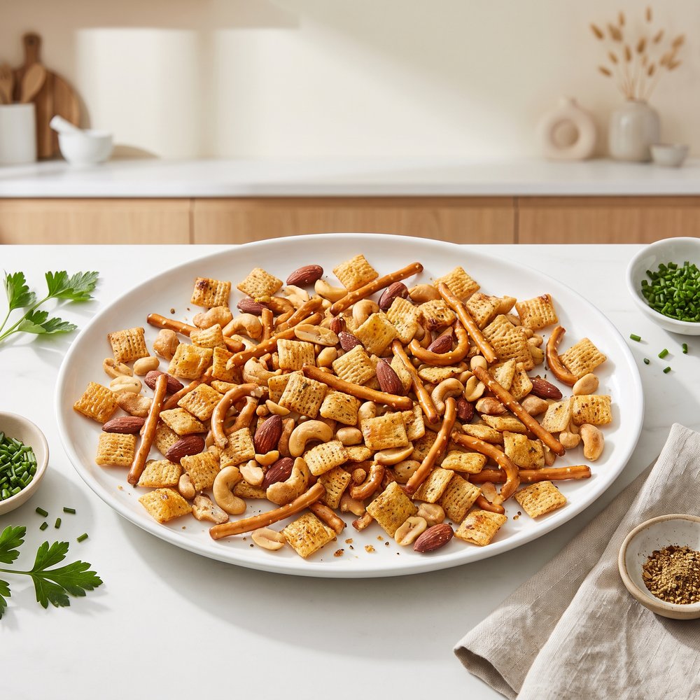 Oven-Toasted Party Snack Mix