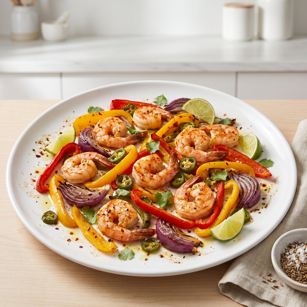 Oven Sheet-Pan Shrimp Fajitas