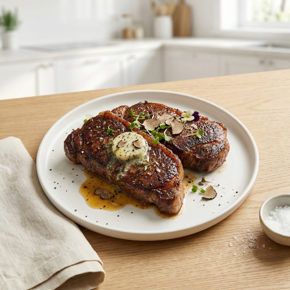 Steaks with Truffle Butter