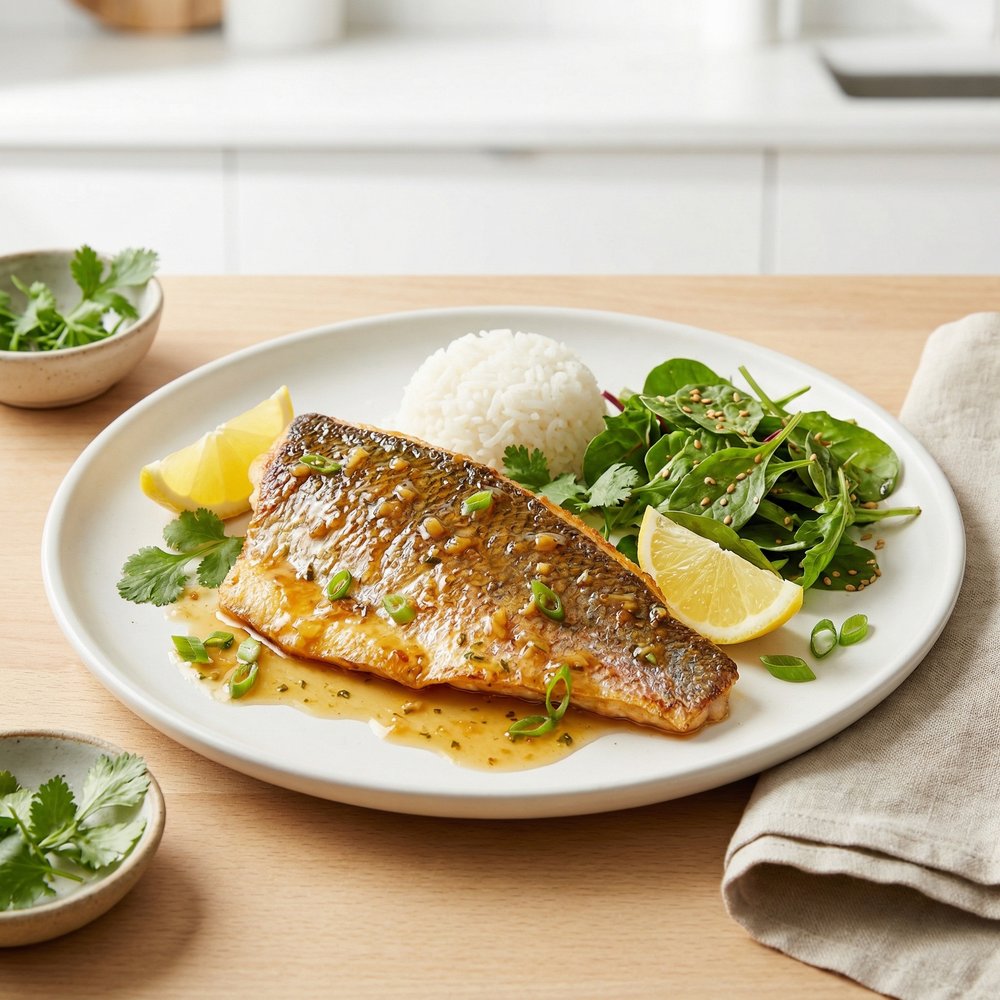 Pan-Seared Red Snapper with Honey-Ginger Dijon Sauce