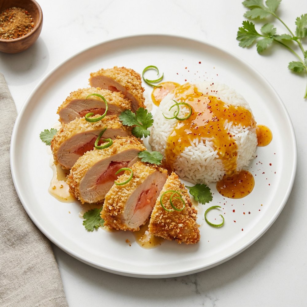 Papaya-Stuffed Chicken and Basmati Rice