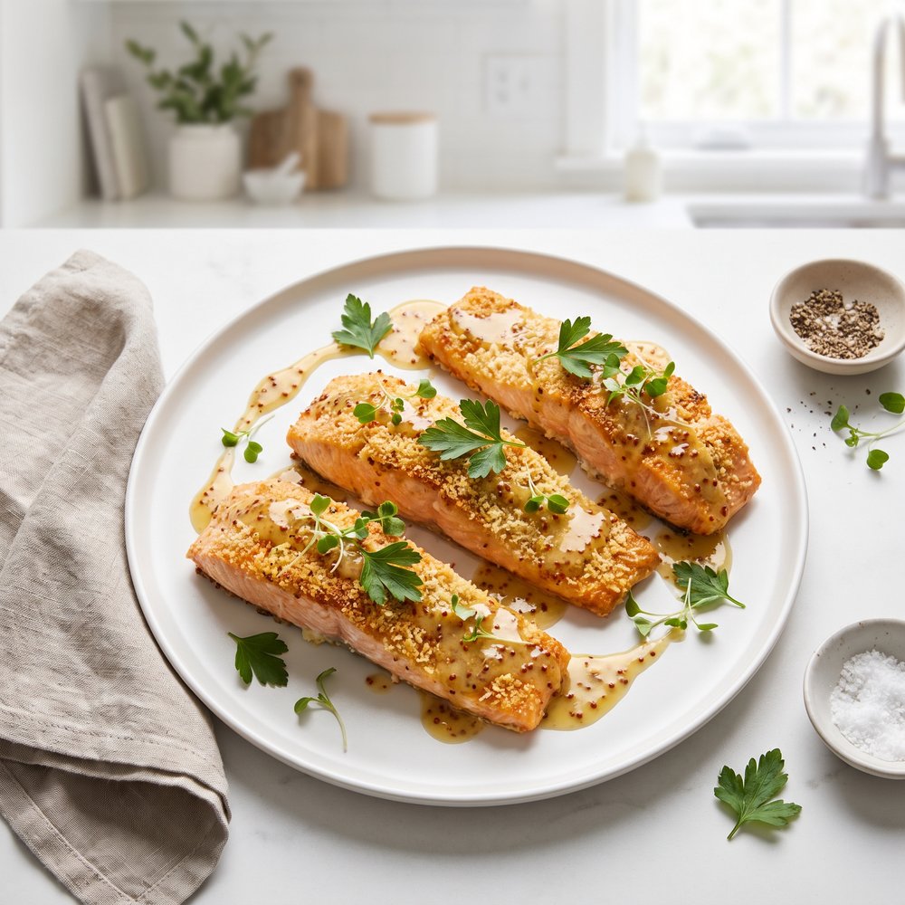 Parmesan-Crusted Salmon with Honey Mustard