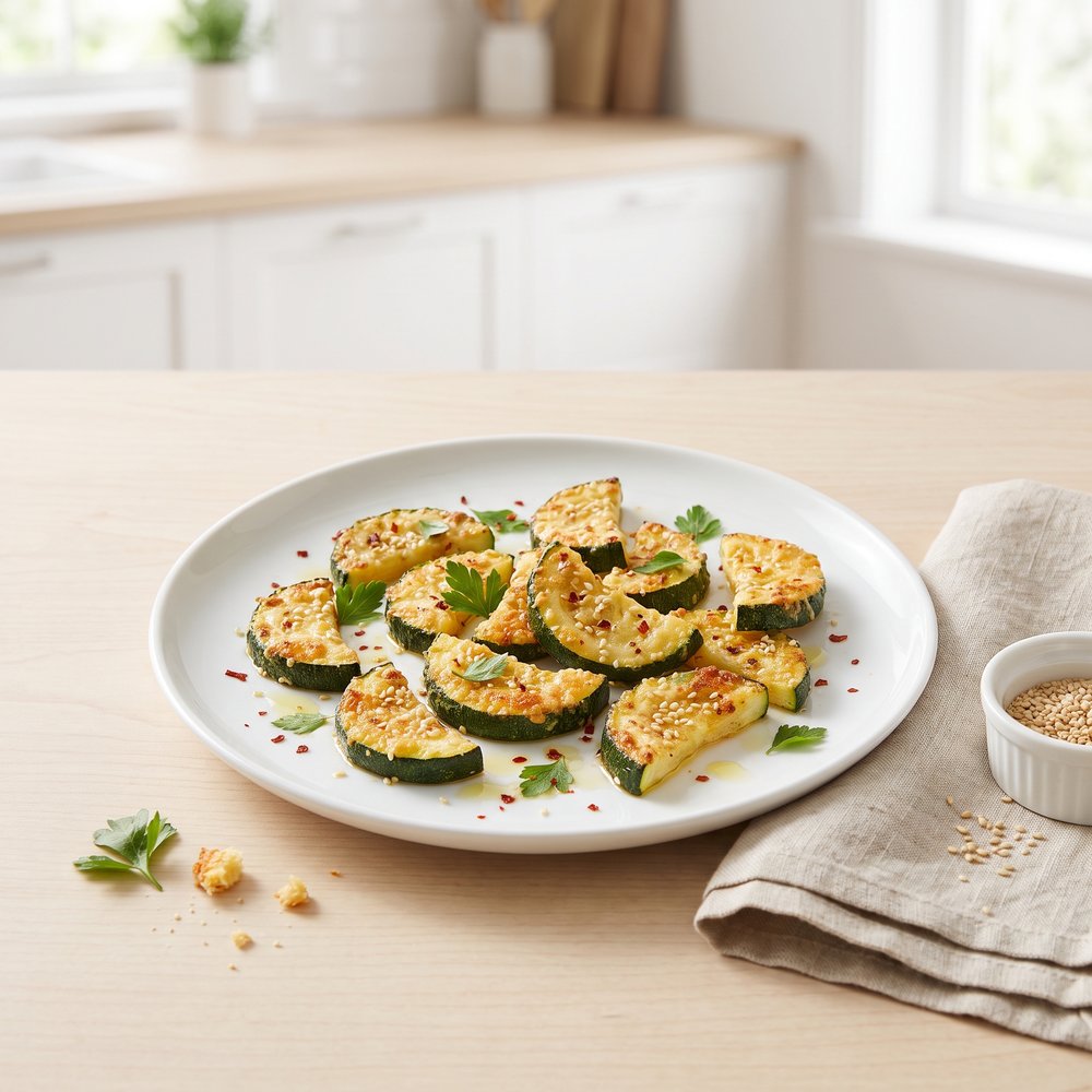 Parmesan-Sesame Zucchini Bites