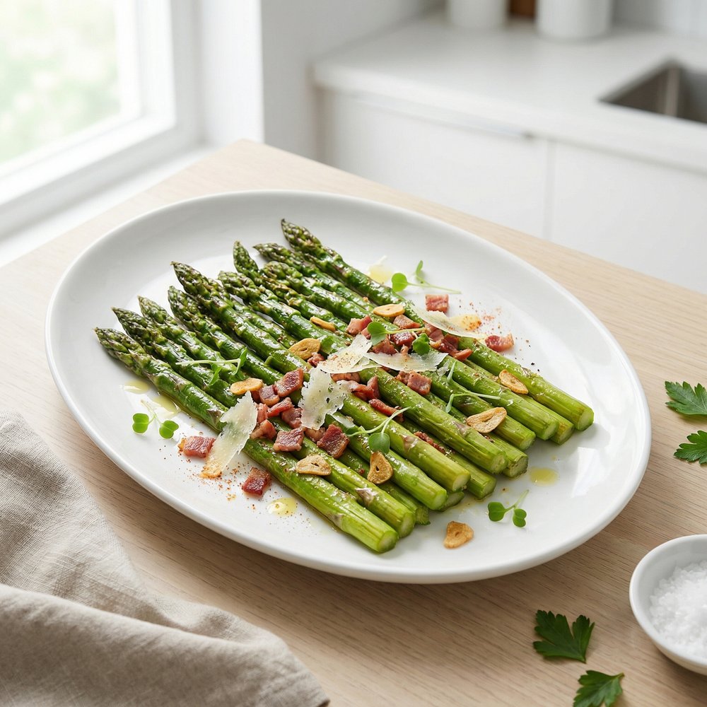 Parmesan and Bacon Roasted Asparagus