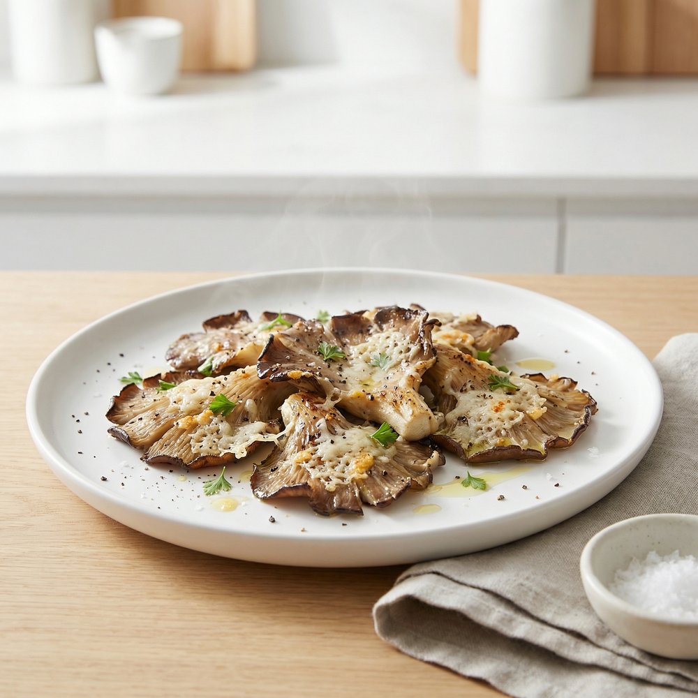 Parmesan-Topped Grilled Oyster Mushrooms
