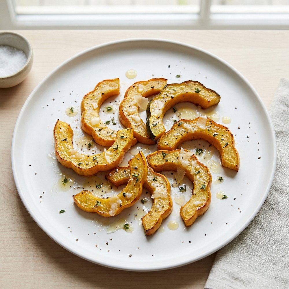 Parmesan-Topped Roasted Acorn Squash