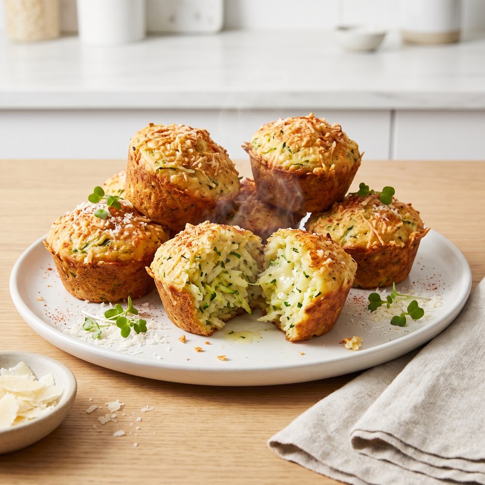 Parmesan Zucchini Potato Muffins