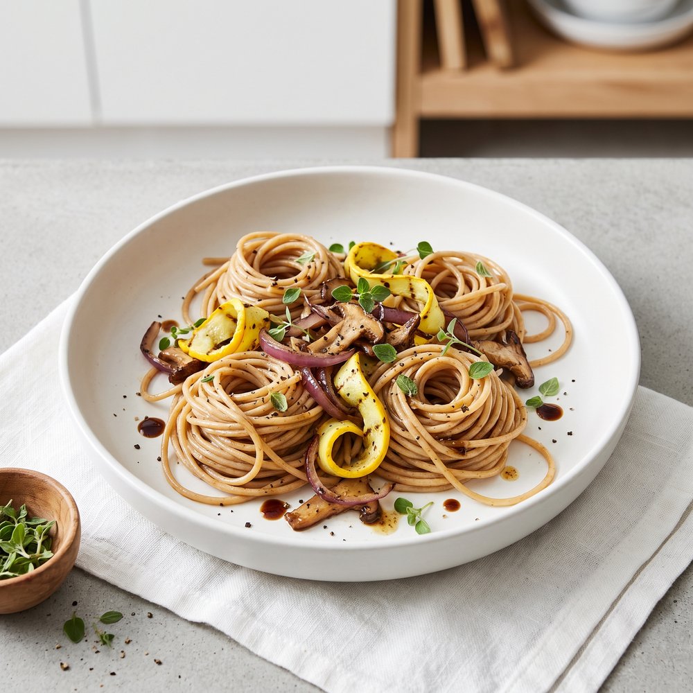 Pasta Primavera with Balsamic Dressing