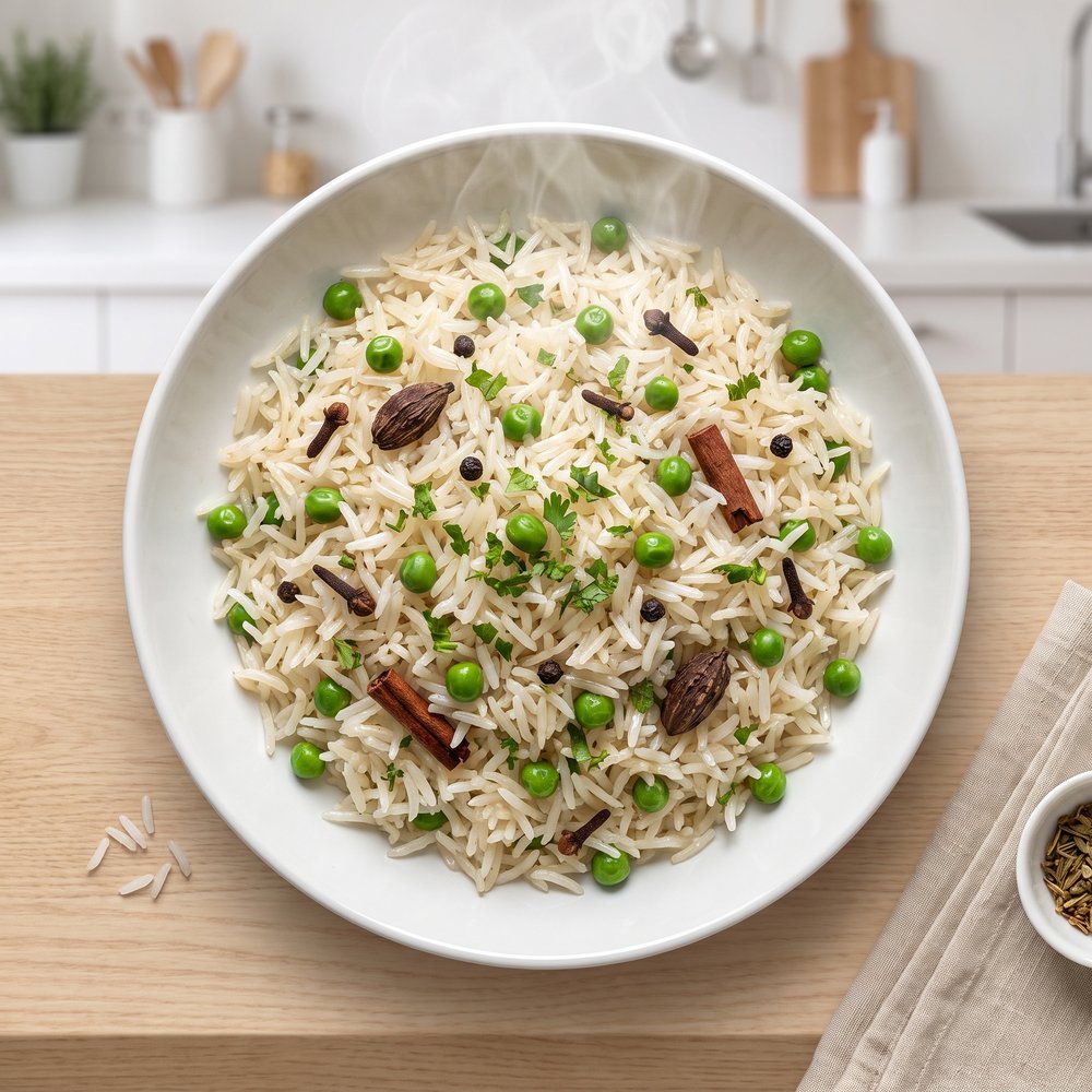 Pea-Studded Basmati Pilaf (Matar Pulao)