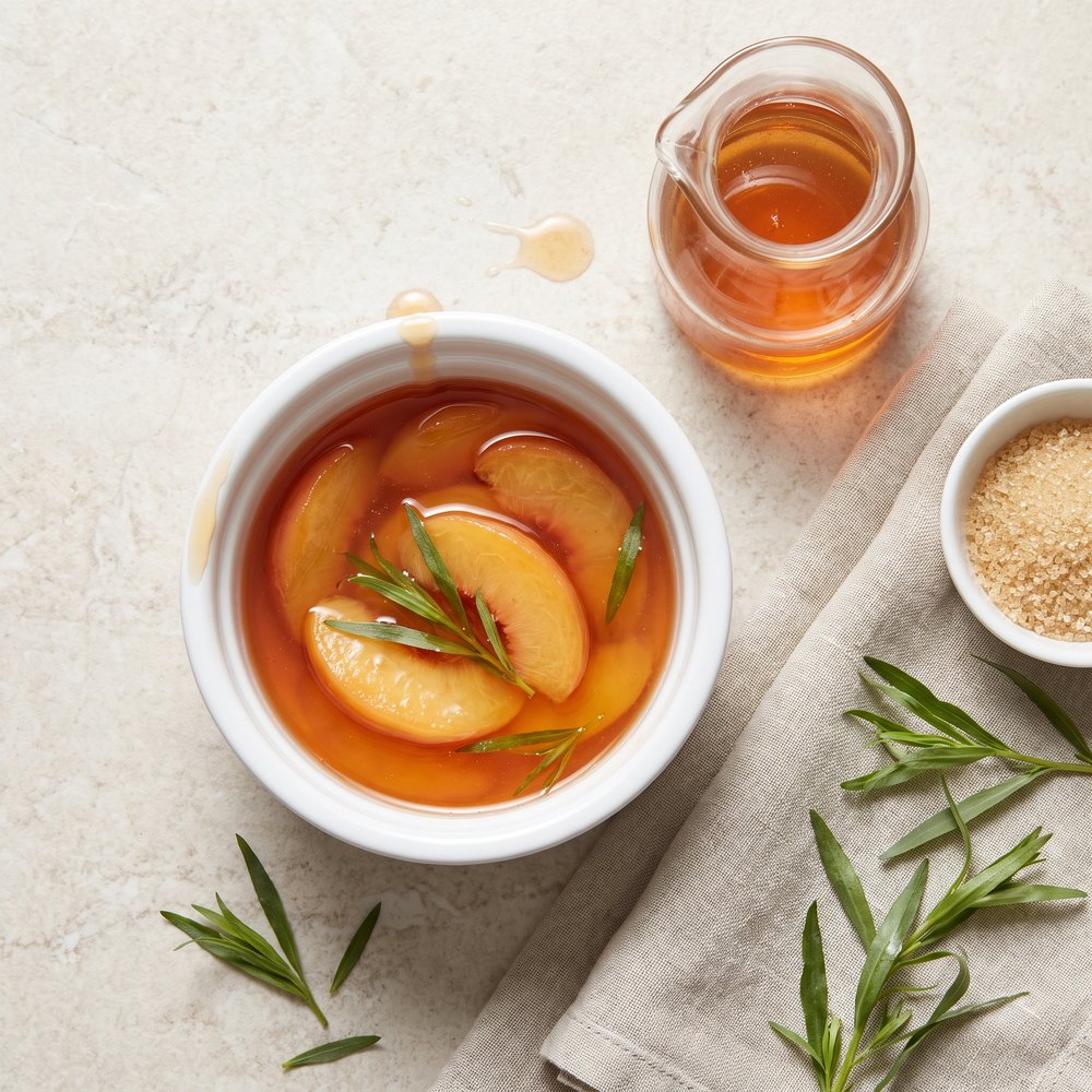 Peach and Tarragon Infused Syrup