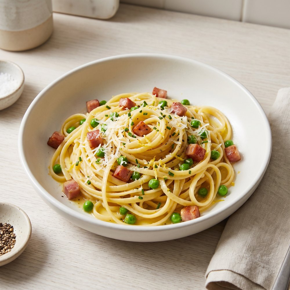 Peas and Pancetta Pasta