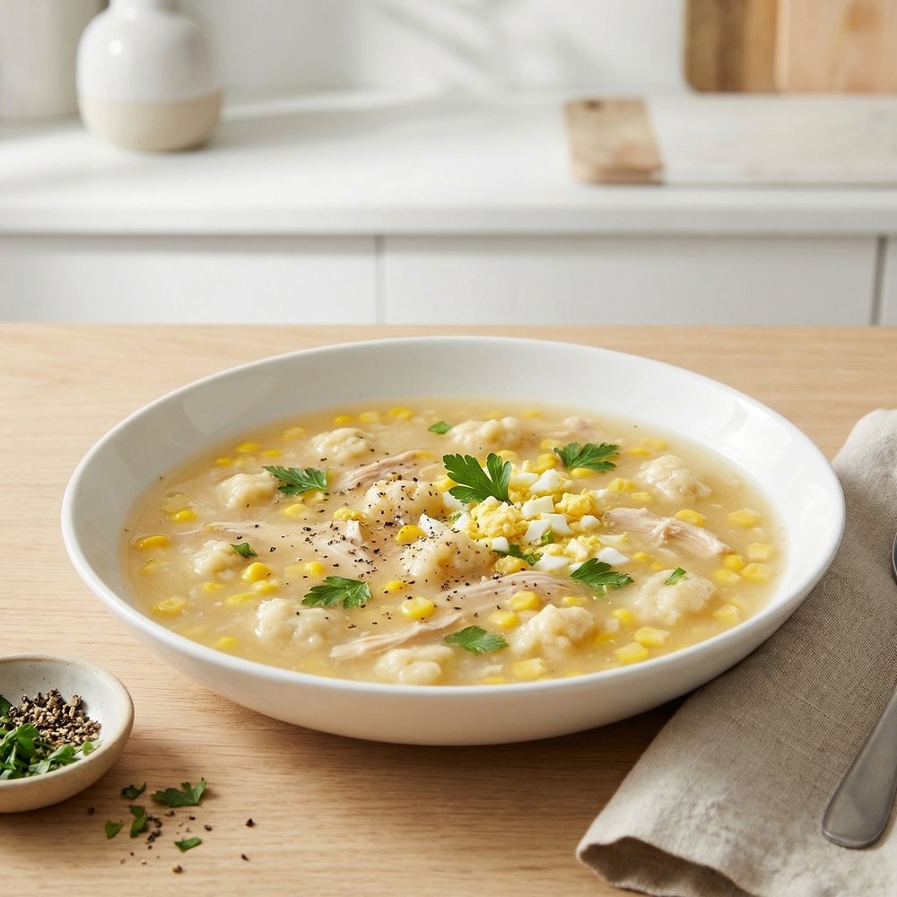 Classic Pennsylvania Dutch Chicken and Corn Soup
