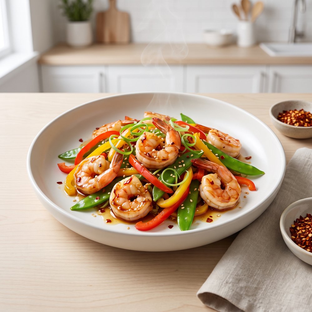 Pepper and Shrimp Skillet Stir-Fry