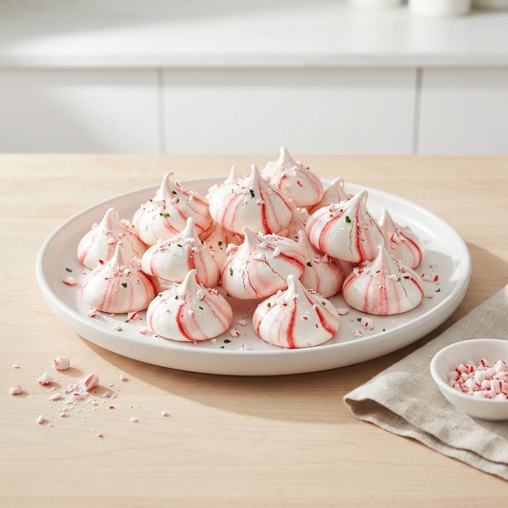 Candy Cane Peppermint Meringues