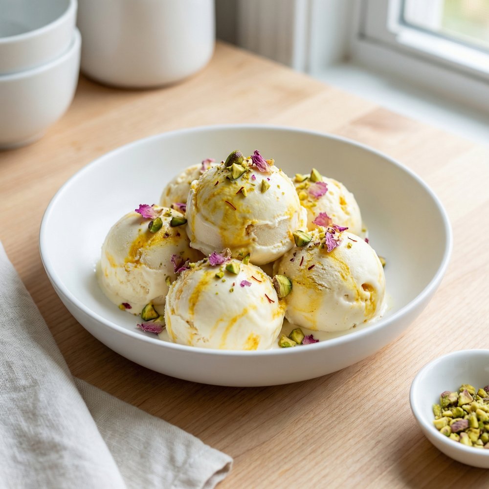 Bastani Persian Saffron–Rose Ice Cream