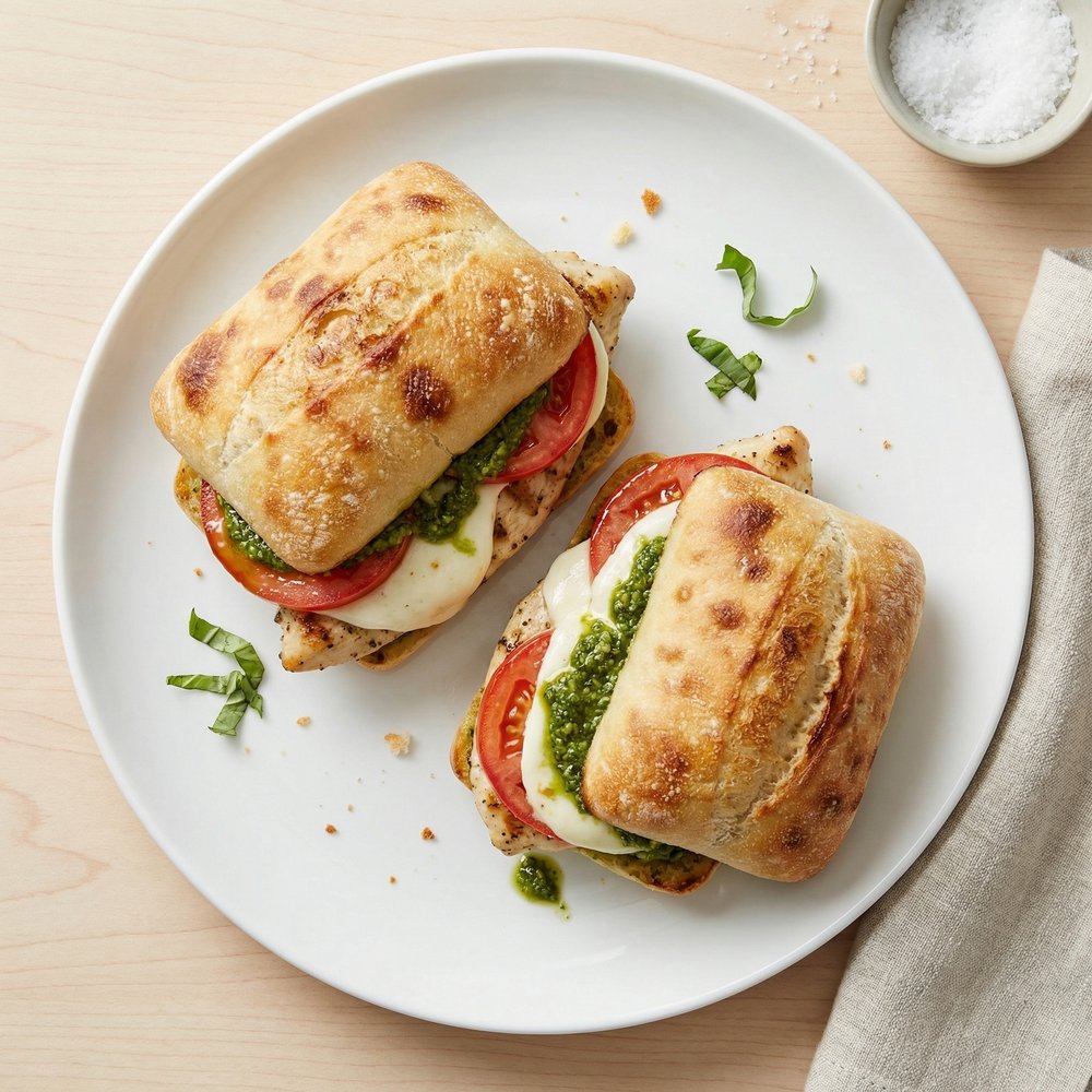 Chicken Caprese Pesto Ciabatta Sandwich
