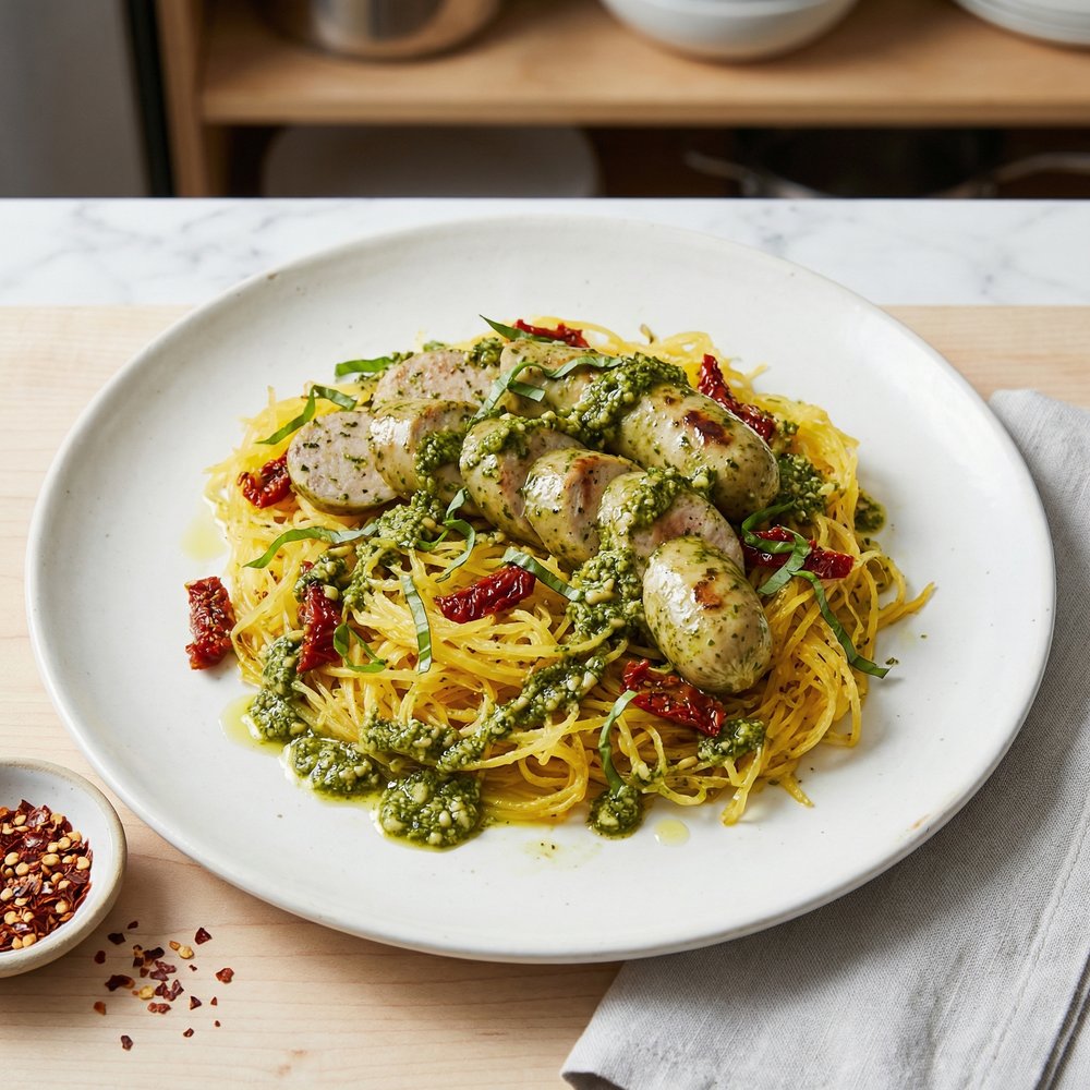 Italian Chicken Pesto with Spaghetti Squash