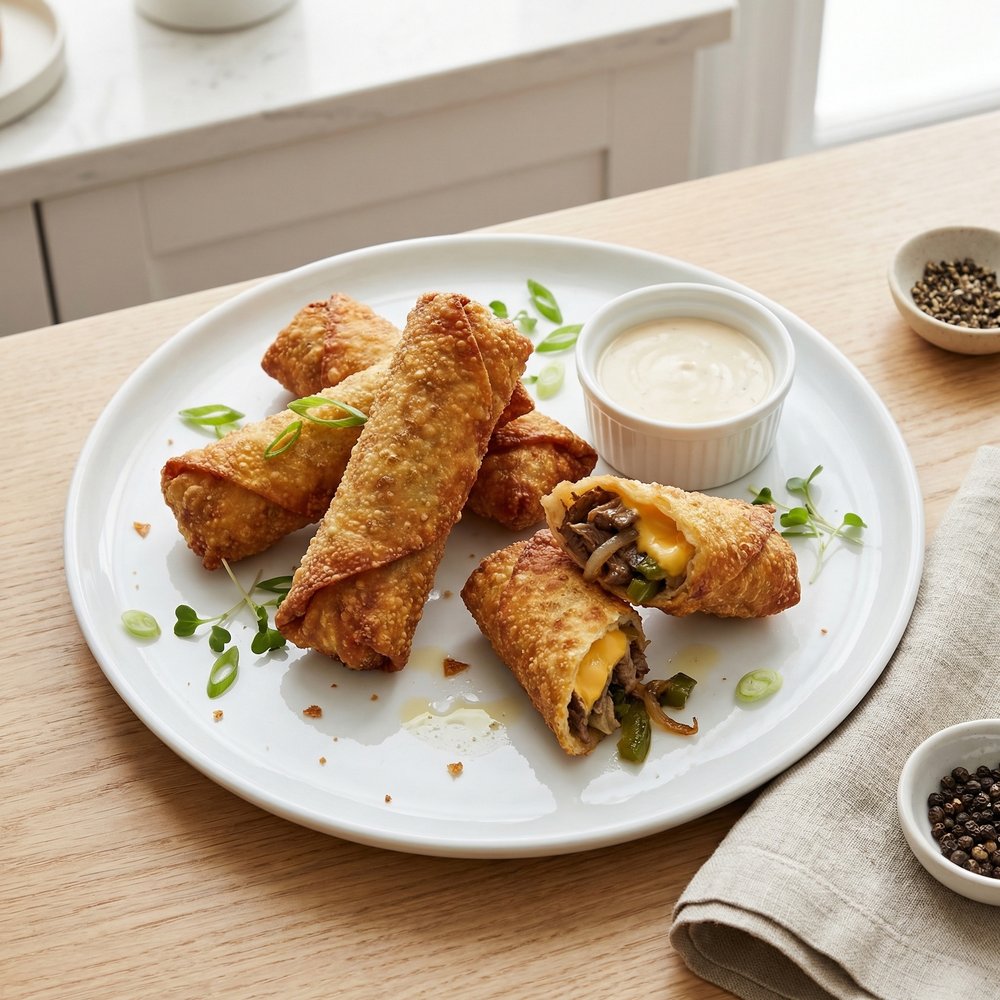 Philly Cheesesteak-Style Egg Rolls