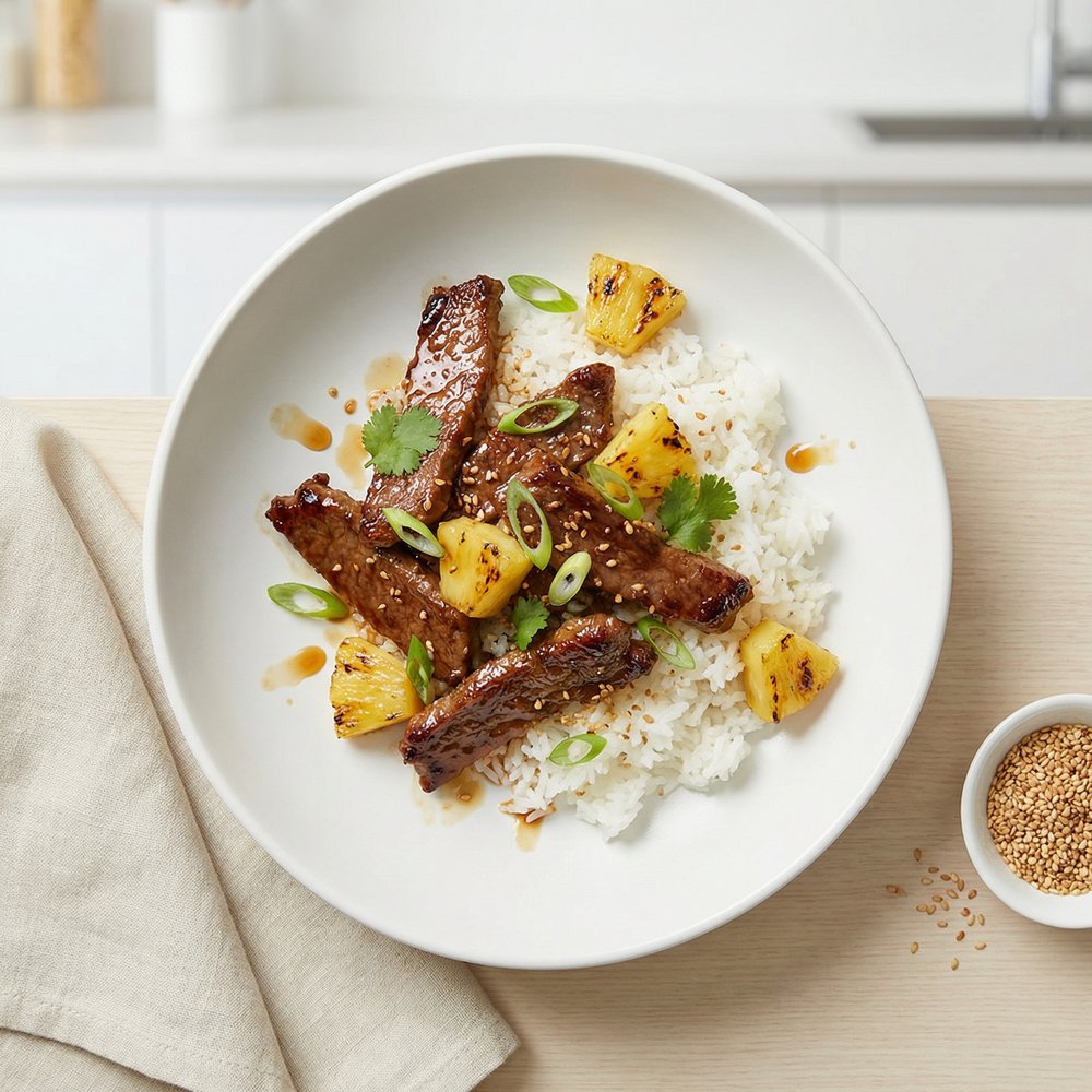Pineapple and Beef Sirloin Stir-Fry